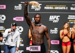 中国选手沙依兰参战！UFC 287赛前称重图集